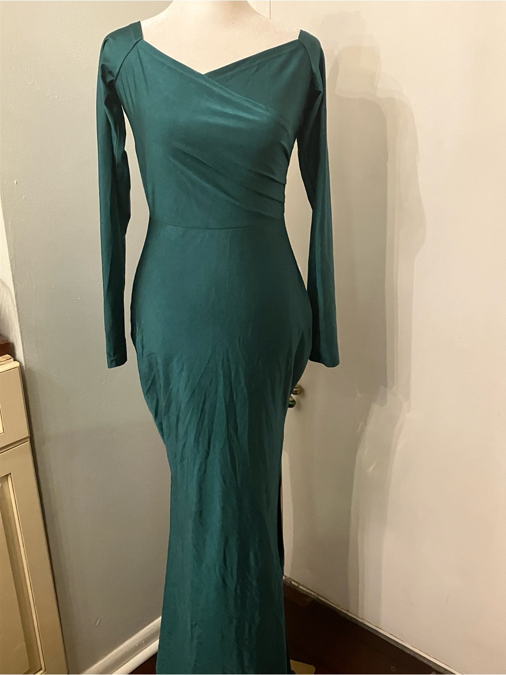 Source Unknown Forest Green Long Sleeve Gown